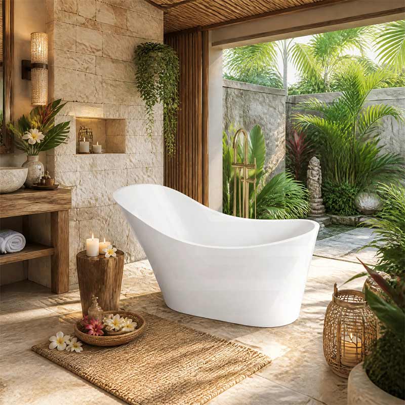 Bevel Acrylic Freestanding Bathtub Special Shape NO Overflow 1400/1700mm - Variant Colour