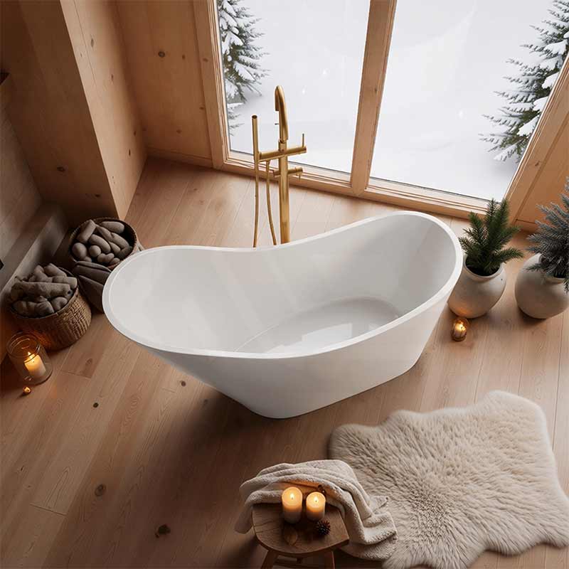 Bevel Acrylic Freestanding Bathtub Special Shape NO Overflow 1400/1700mm - Variant Colour