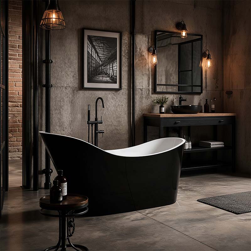 Bevel Acrylic Freestanding Bathtub Special Shape NO Overflow 1400/1700mm - Variant Colour