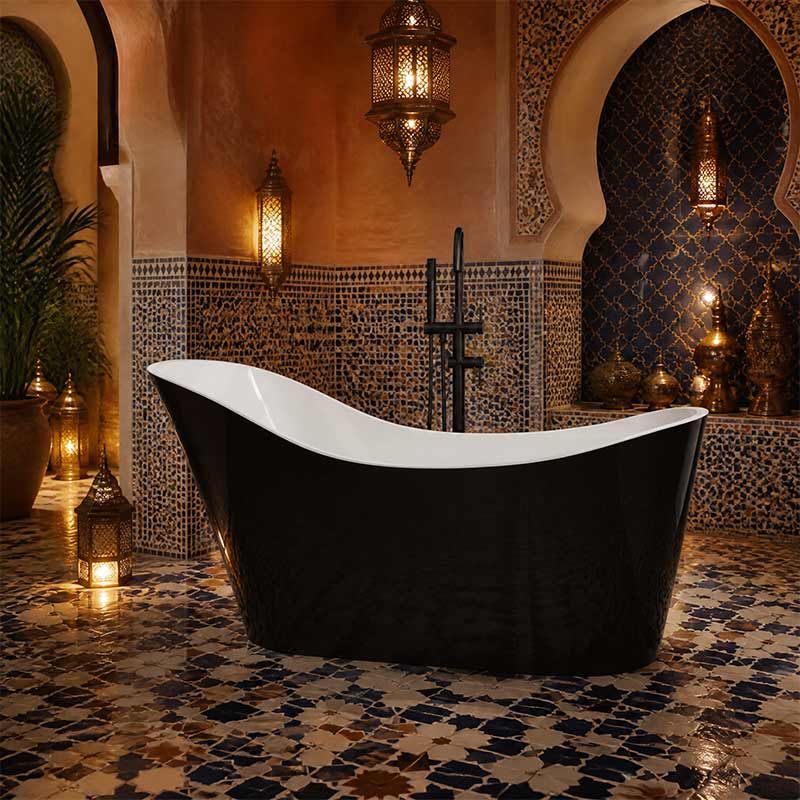 Bevel Acrylic Freestanding Bathtub Special Shape NO Overflow 1400/1700mm - Variant Colour