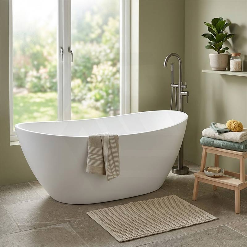 Evie Oval Freestanding Bathtub Acrylic NO Overflow 1500/1660mm - Variant Colour Available