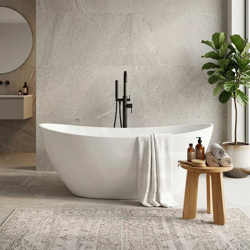 Evie Oval Freestanding Bathtub Acrylic NO Overflow 1500/1660mm - Variant Colour Available