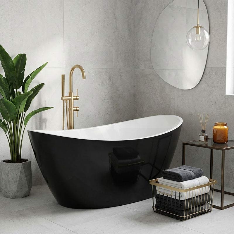 Evie Oval Freestanding Bathtub Acrylic NO Overflow 1500/1660mm - Variant Colour Available