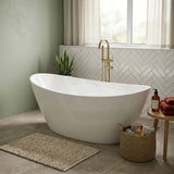 Evie Oval Freestanding Bathtub Acrylic NO Overflow 1500/1660mm - Variant Colour Available