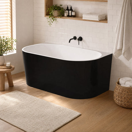 Elivia Back to Wall Bathtub Acrylic NO Overflow 1400/1500/1700mm - Variant Colour Available