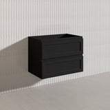 600-1500mm Ceto Fremantle Bathroom Wall Hung PVC Vanity Matt Black Finish Ceramic/Poly Top Available