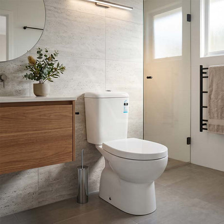 Zion Toilet Suite with Close Coupled for bathroom S-TRAP ONLY 630x350x805mm - Gloss White