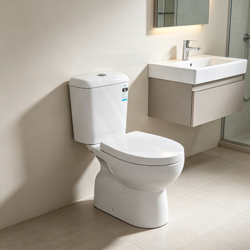 Zion Toilet Suite with Close Coupled for bathroom S-TRAP ONLY 630x350x805mm - Gloss White