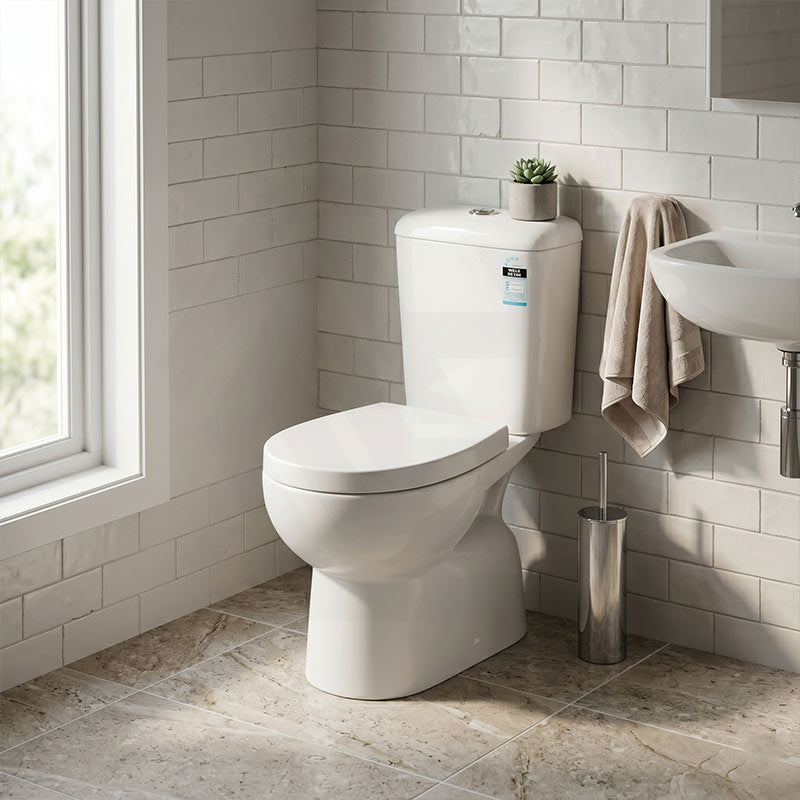 Zion Toilet Suite with Close Coupled for bathroom S-TRAP ONLY 630x350x805mm - Gloss White