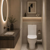 Right or Left Hand Skew Trap Toilet Suite Box Rim Ceramic Back Left and Right Bottom Inlet 665x375x830mm - Gloss White