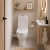 Right or Left Hand Skew Trap Toilet Suite Box Rim Ceramic Back Left and Right Bottom Inlet 665x375x830mm - Gloss White
