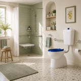 Special Care Connector Toilet Suite Disabled Box Rim Flushing Ceramic White Bottom inlet 805x350x1080mm - Gloss White