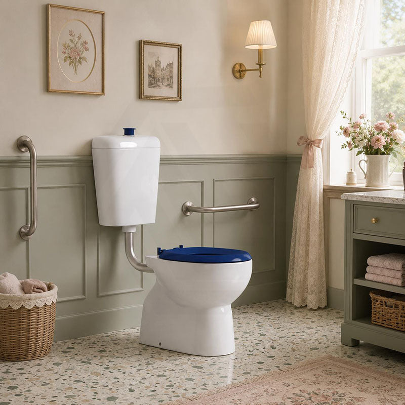 Special Care Connector Toilet Suite Disabled Box Rim Flushing Ceramic White Bottom inlet 805x350x1080mm - Gloss White