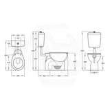 820X350X1180Mm Special Care Toilet Suite Disabled Box Rim Flushing Ceramic White Bottom Inlet