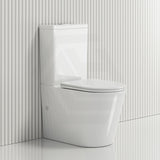 665x385x870mm Vivid Tornado Silent Back To Wall Ceramic Toilet Suite Back/Left & Right Bottom Inlet