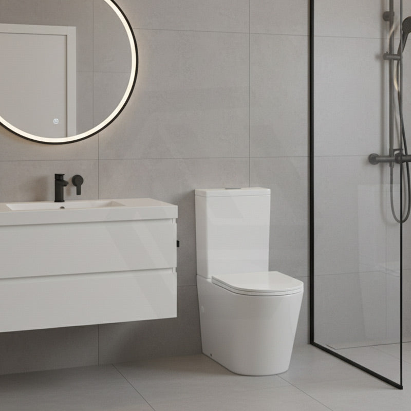 Vivid Tornado Silent Ceramic Back To Wall Toilet Suite Back/Left & Right Bottom Inlet 665x385x870mm - Gloss White
