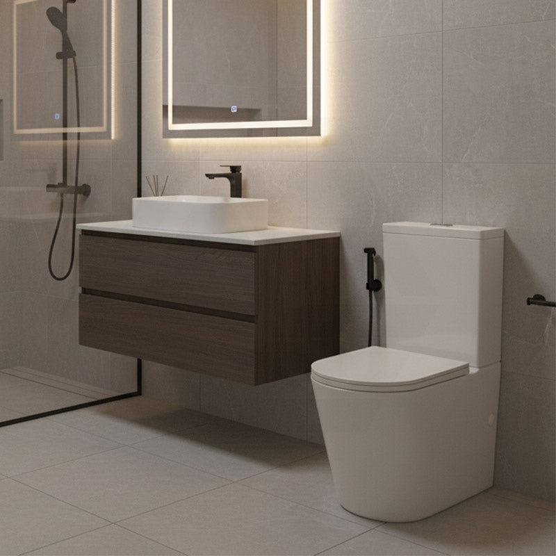 Vivid Tornado Silent Ceramic Back To Wall Toilet Suite Back/Left & Right Bottom Inlet 665x385x870mm - Gloss White