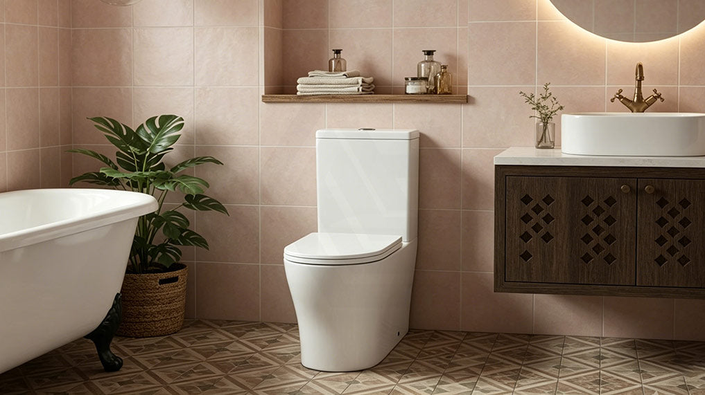 Vivid Tornado Silent Ceramic Back To Wall Toilet Suite Back/Left & Right Bottom Inlet 665x385x870mm - Gloss White