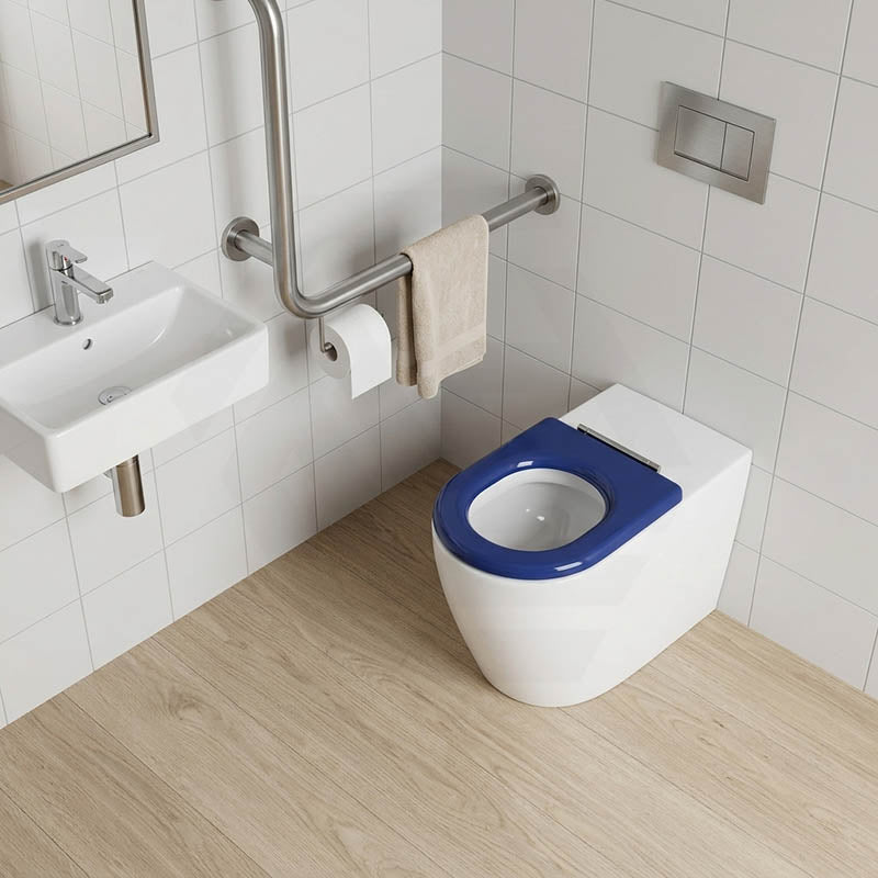 Asta Special Care Tornado Toilet Pan Back To Wall Blue / Grey Single Flap Care Seat 795x355x425mm