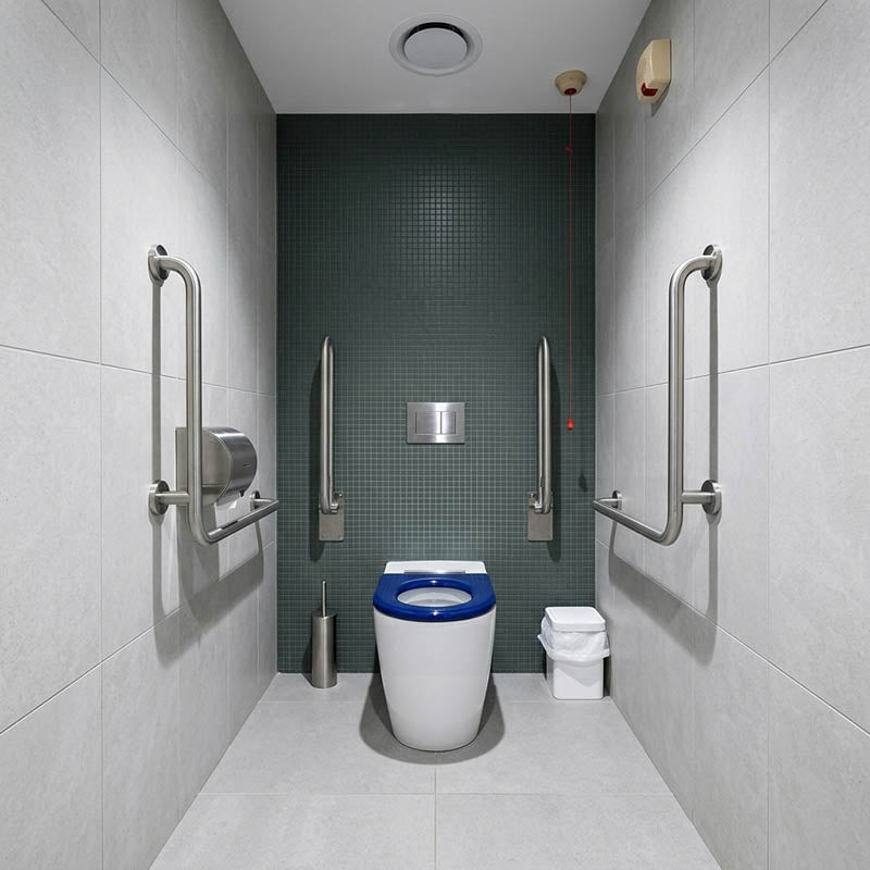 Asta Special Care Tornado Toilet Pan Back To Wall Blue / Grey Single Flap Care Seat 795x355x425mm