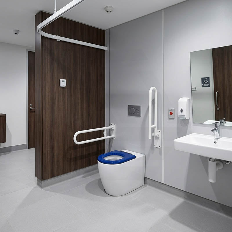 Asta Special Care Tornado Toilet Pan Back To Wall Blue / Grey Single Flap Care Seat 795x355x425mm