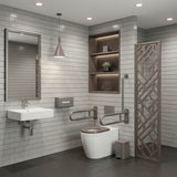 Asta Special Care Tornado Toilet Pan Back To Wall Blue / Grey Single Flap Care Seat 795x355x425mm