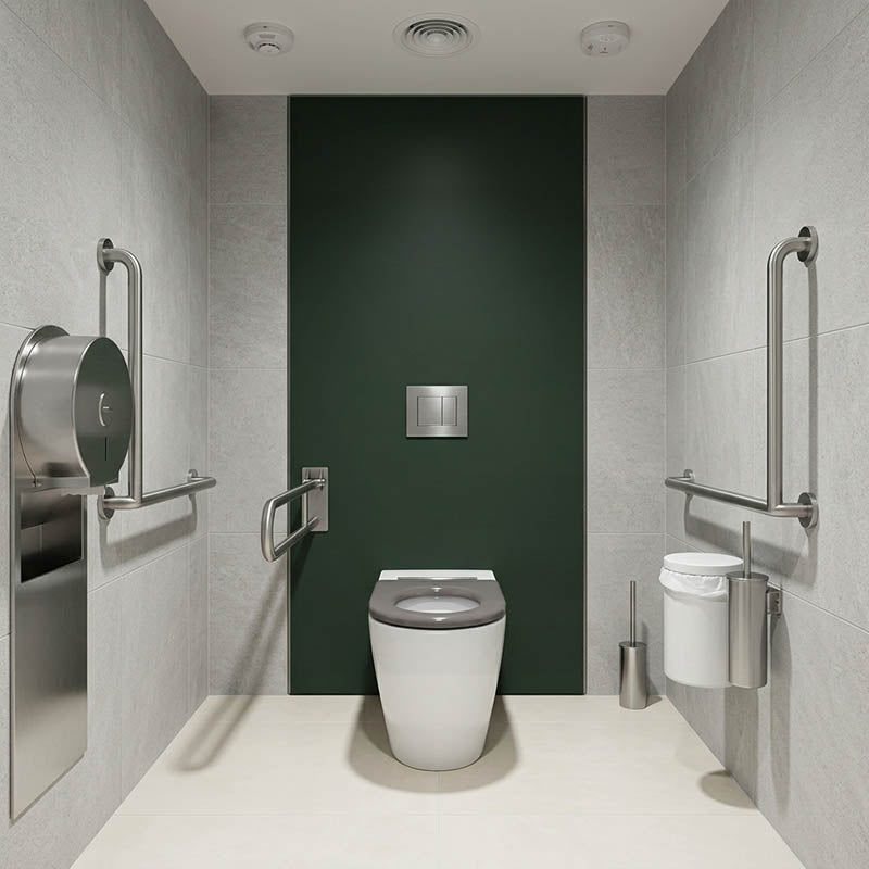 Asta Special Care Tornado Toilet Pan Back To Wall Blue / Grey Single Flap Care Seat 795x355x425mm