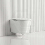 Avery Box Rim Wall Hung Toilet Pan Only Standard UF Seat Dual Flush 550x360x365mm - Gloss White