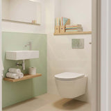 Avery Box Rim Wall Hung Toilet Pan Only Standard UF Seat Dual Flush 550x360x365mm - Gloss White