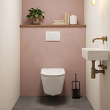 Avery Box Rim Wall Hung Toilet Pan Only Standard UF Seat Dual Flush 550x360x365mm - Gloss White