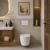 Avery Box Rim Wall Hung Toilet Pan Only Standard UF Seat Dual Flush 550x360x365mm - Gloss White