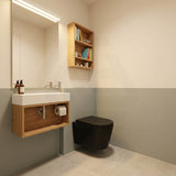 Avis Wall Hung Toilet Pan with Rimless Flush for Modern Bathroom 520x360x325mm - Matt Black / Gloss White