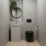 Avis Wall Hung Toilet Pan with Rimless Flush for Modern Bathroom 520x360x325mm - Matt Black / Gloss White