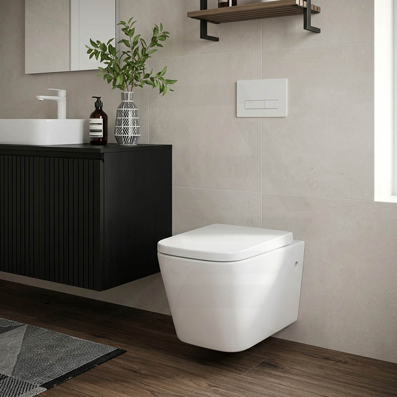 Qubist Wall Hung Toilet Pan Only with Box Rim for bathroom 550x340x320mm