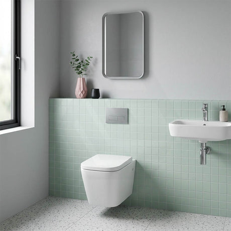 Qubist Wall Hung Toilet Pan with Box Rim for bathroom 550x340x320mm