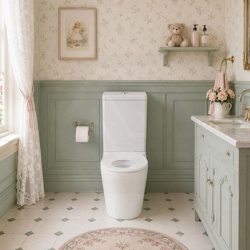 Wall Faced Toilet Suite with Rimless Pan for Junior Back to wall 600x340x770mm - Gloss White