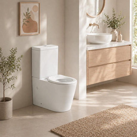 Wall Faced Toilet Suite with Rimless Pan for Junior Back to wall 600x340x770mm - Gloss White