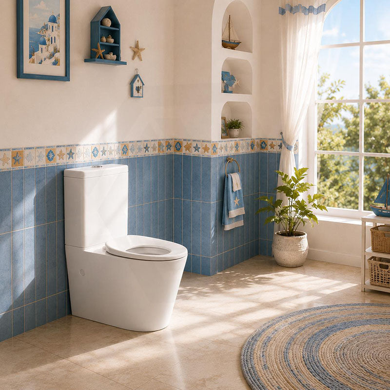 Wall Faced Toilet Suite with Rimless Pan for Junior Back to wall 600x340x770mm - Gloss White