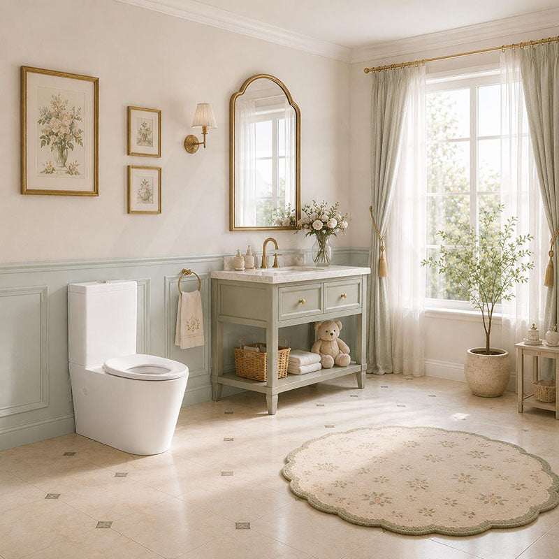 Wall Faced Toilet Suite with Rimless Pan for Junior Back to wall 600x340x770mm - Gloss White