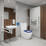 Asta Special Care Rimless Disabled Toilet Suite Back To Wall Single Flap Care Seat 810x355x880mm