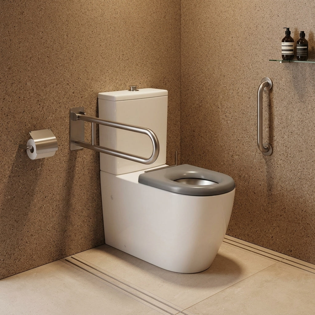 Asta Special Care Rimless Disabled Toilet Suite Back To Wall Single Flap Care Seat 810x355x880mm