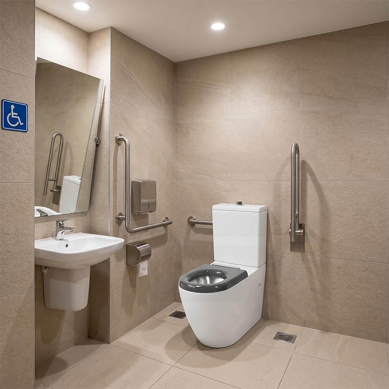 Asta Special Care Rimless Disabled Toilet Suite Back To Wall Single Flap Care Seat 810x355x880mm