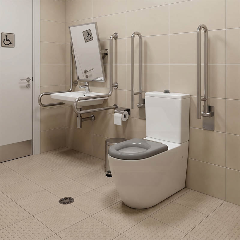 Asta Special Care Rimless Disabled Toilet Suite Back To Wall Single Flap Care Seat 810x355x880mm
