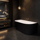 Elivia Back to Wall Bathtub NO Overflow 1400/1500/1700mm - Matt Black & White