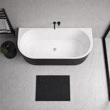 Elivia Back to Wall Bathtub NO Overflow 1400/1500/1700mm - Matt Black & White