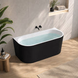 Elivia Back to Wall Bathtub NO Overflow 1400/1500/1700mm - Matt Black & White