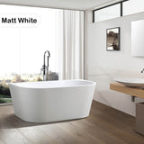 1400/1490/1700mm Elivia Bathtub Back To Wall Acrylic Matt White No Overflow