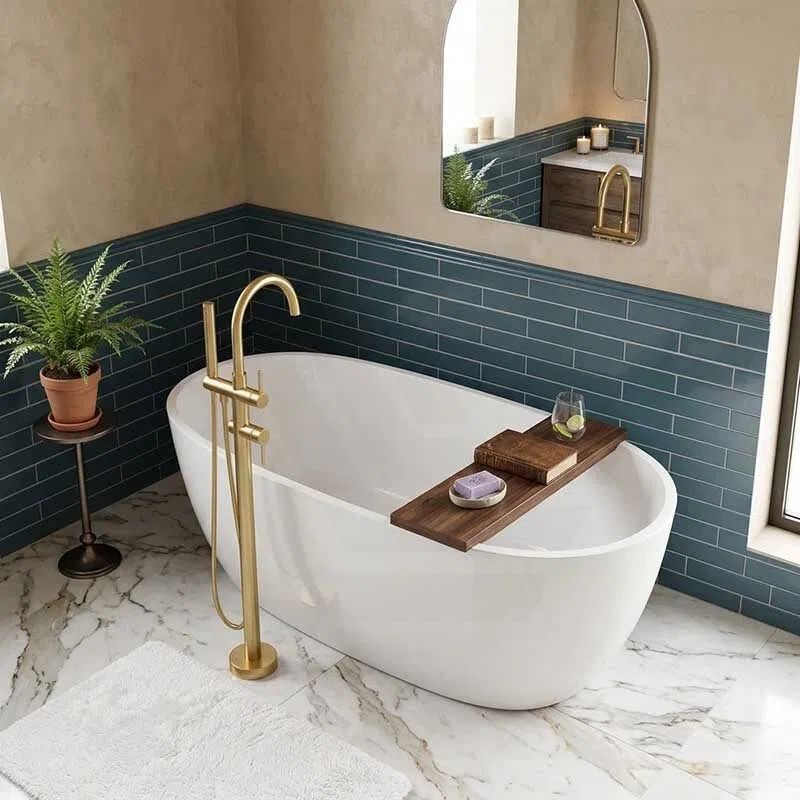 Stella Oval Bathtub Freestanding Acrylic NO Overflow 1500/1700mm - Variant Colour