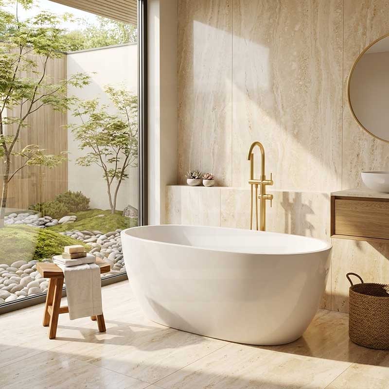 Stella Oval Bathtub Freestanding Acrylic NO Overflow 1500/1700mm - Variant Colour