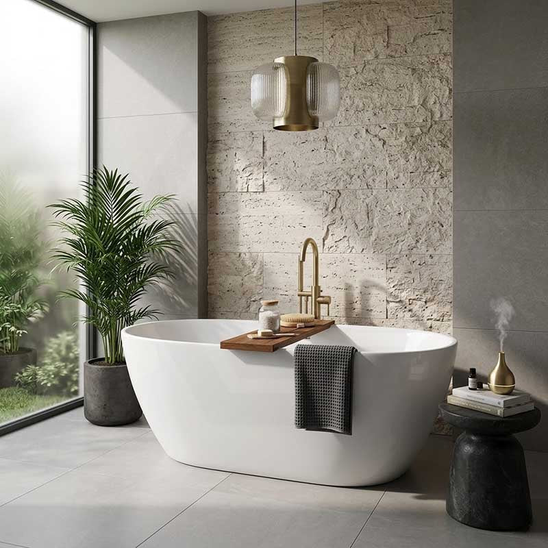 Stella Oval Bathtub Freestanding Acrylic NO Overflow 1500/1700mm - Variant Colour